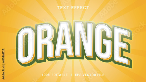 Modern editable orange text effect 3d text effect