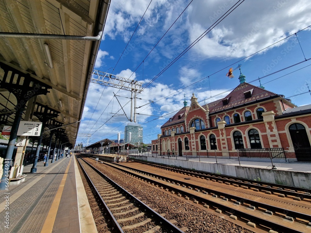 Railway station in the city, Gdansk, Poland