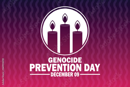 Genocide Prevention Day Vector illustration. December 09. Holiday concept. Template for background, banner, card, poster with text inscription. 