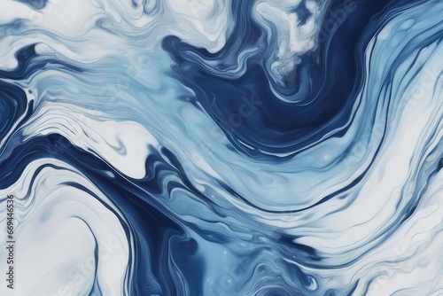 beautiful abstract fluid art background texture ink and dark blue and light blue and ice blue mixed texture © ramses