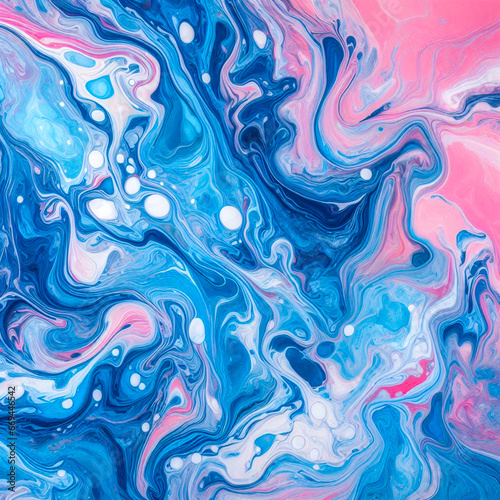 Marbled blue and pink abstract background. Liquid marble gradient mixing ink pattern watercolor acid wash texture colorful