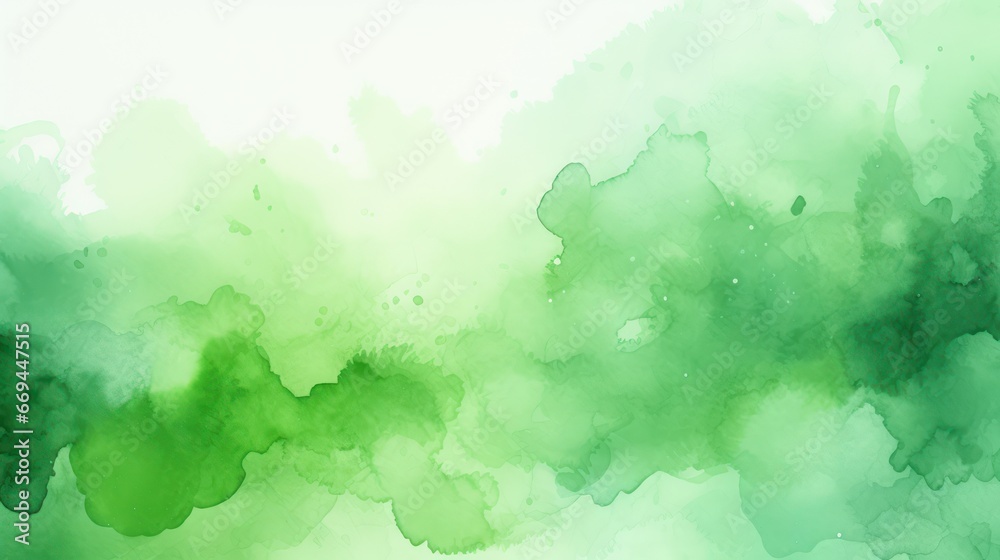 Abstract green watercolor background for your design. Digital art painting. Generative AI