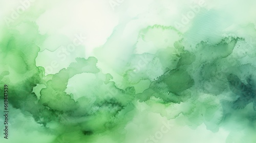 Abstract green watercolor background. Texture paper. Digital art painting. Generative AI