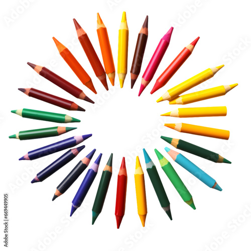 pencils on white background