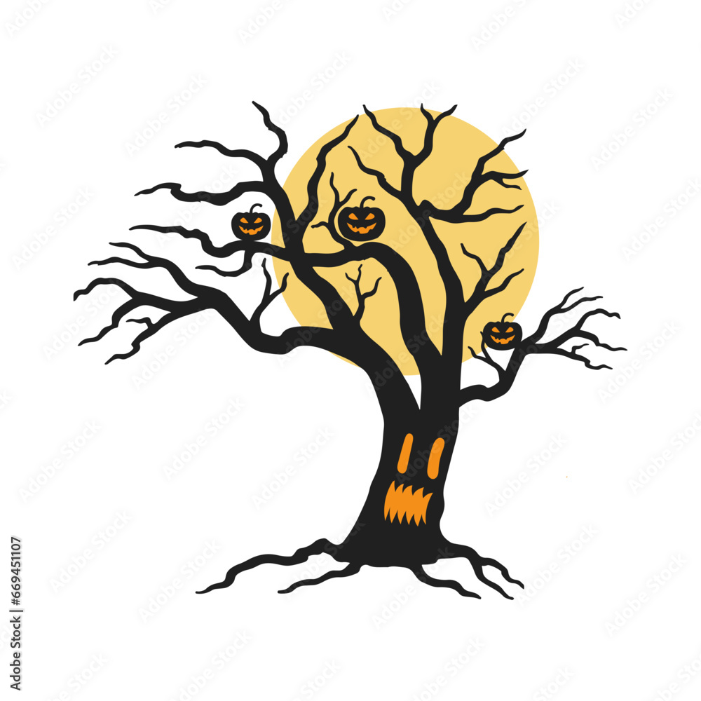 Obraz premium Tree Halloween Silhouette