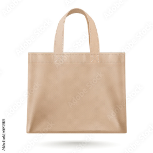 Orange Cotton Eco-bag for Retail and Shopping, featuring handles. Perfect for retail and shopping purposes. Isolated on a white background