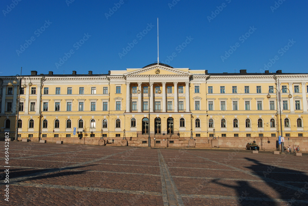 Fototapeta premium The Government Palace of Finland on Senate Square in Helsinki city center, Finland