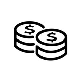 dolar, coins  - vector icon