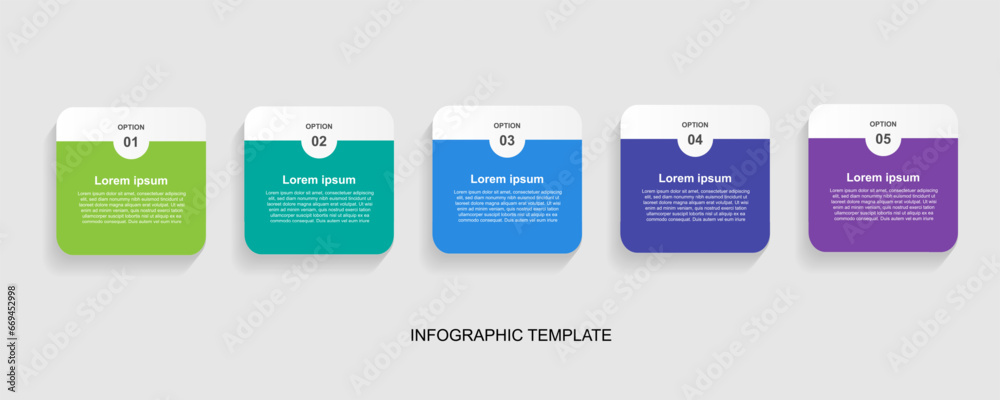Fototapeta premium Infographic template vector element with 5 step or options
