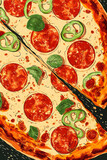 Generative AI illustration of homemade vegan pizza