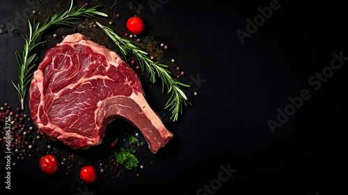 Raw beef close-up on wooden board, butcher shop promotion, supermarket promotion advertisement, fresh raw meat close-up