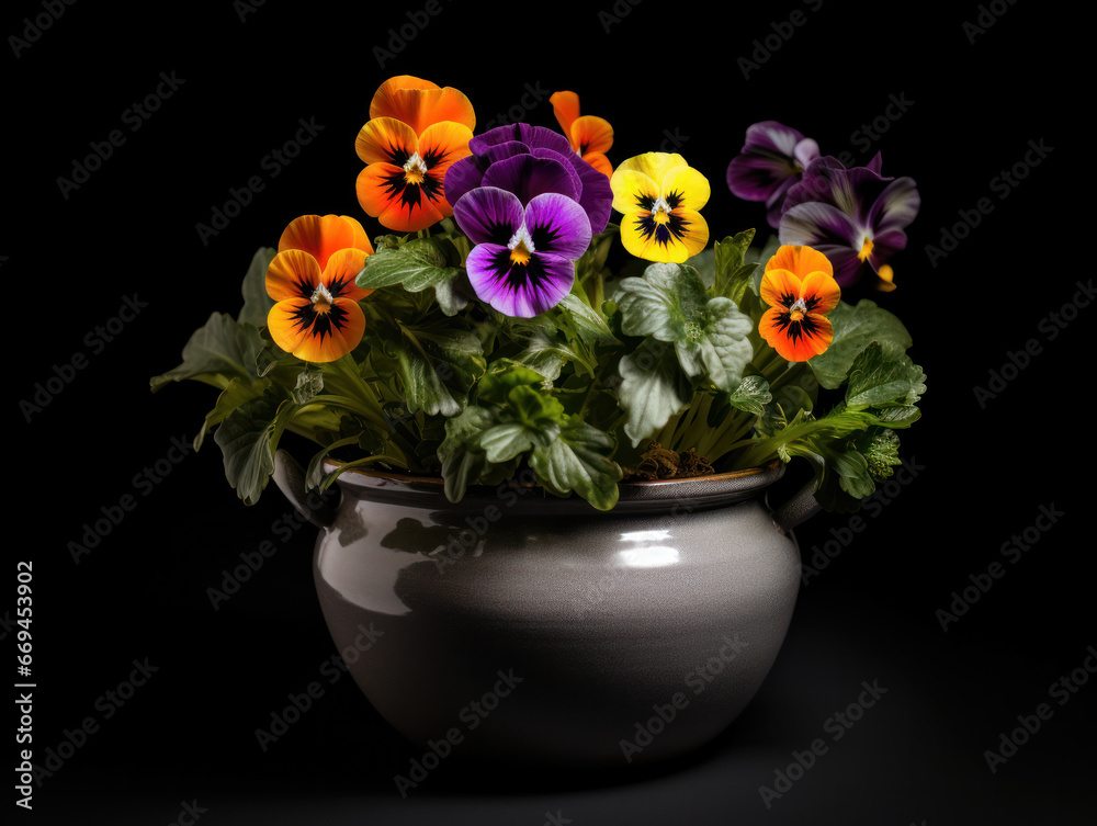 Pansy Studio Shot Isolated on Clear Background, Generative AI