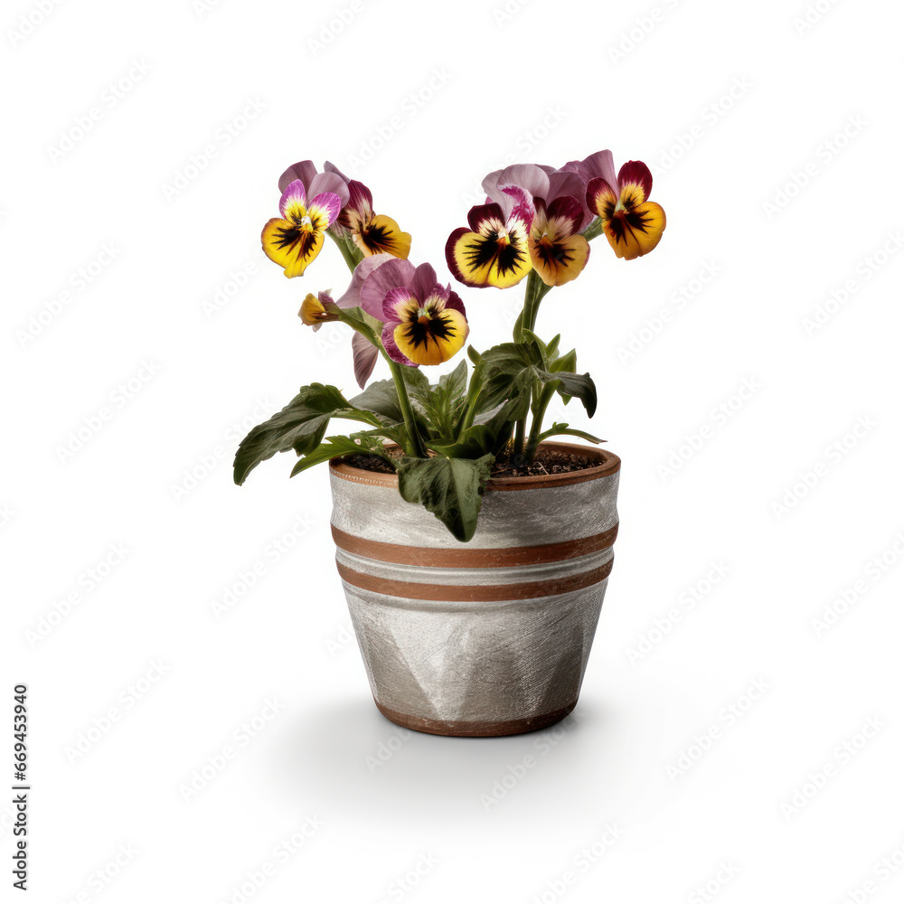 Naklejka premium Pansy Studio Shot Isolated on Clear Background, Generative AI