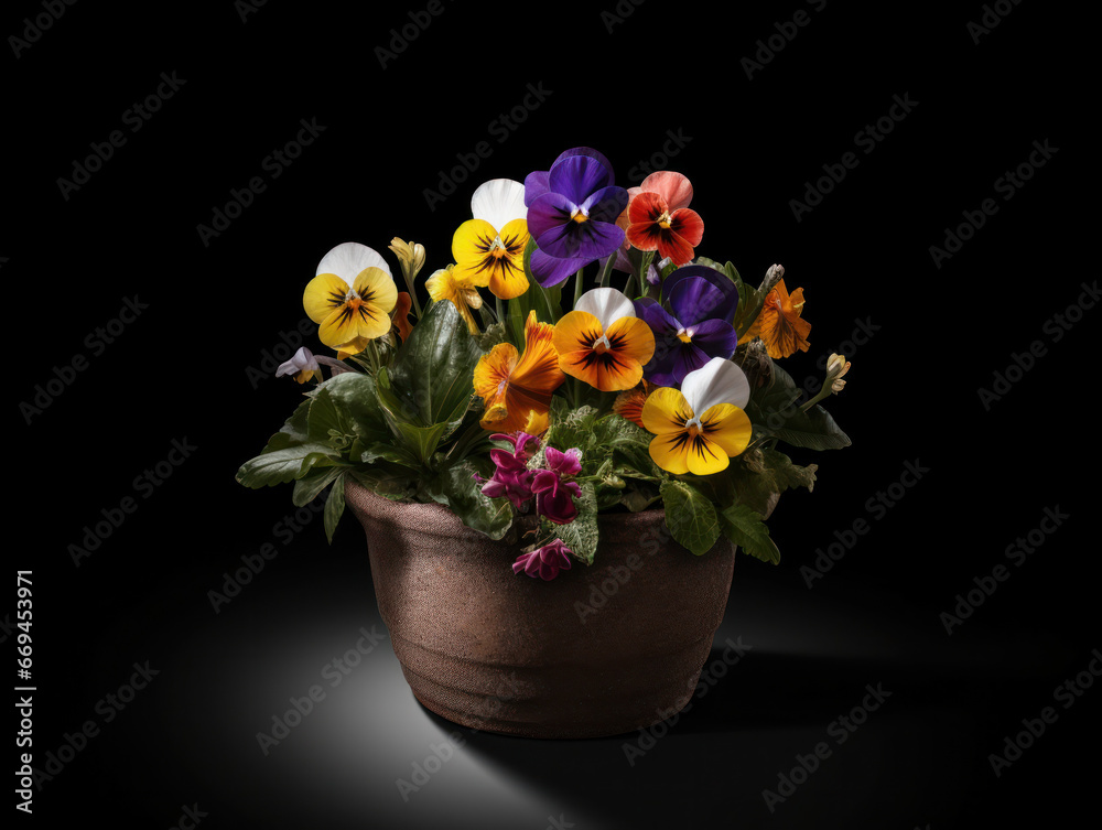 Pansy Studio Shot Isolated on Clear Background, Generative AI