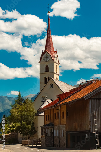 Church on a sunny summer day at Galtuer, Landeck, Tyrol, Austria