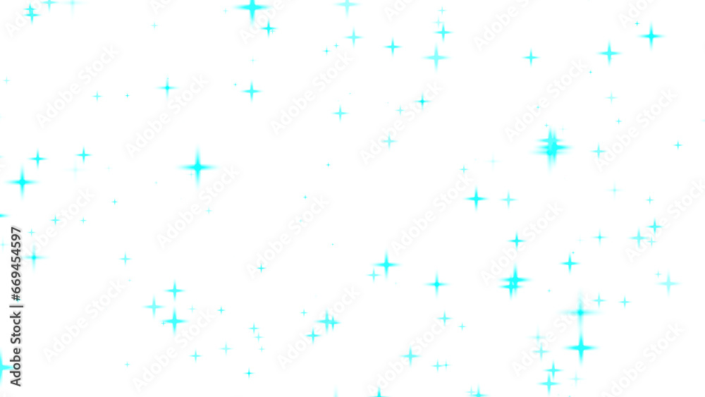 Picture of the twinkle glitter cyan star sparkling behind white background