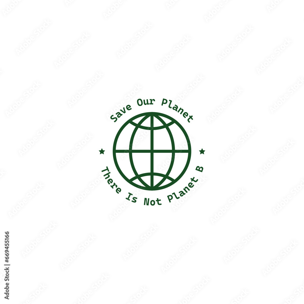 Save our planet logo, circular sticker vector graphics Save our planet logo, circular sticker vector graphics