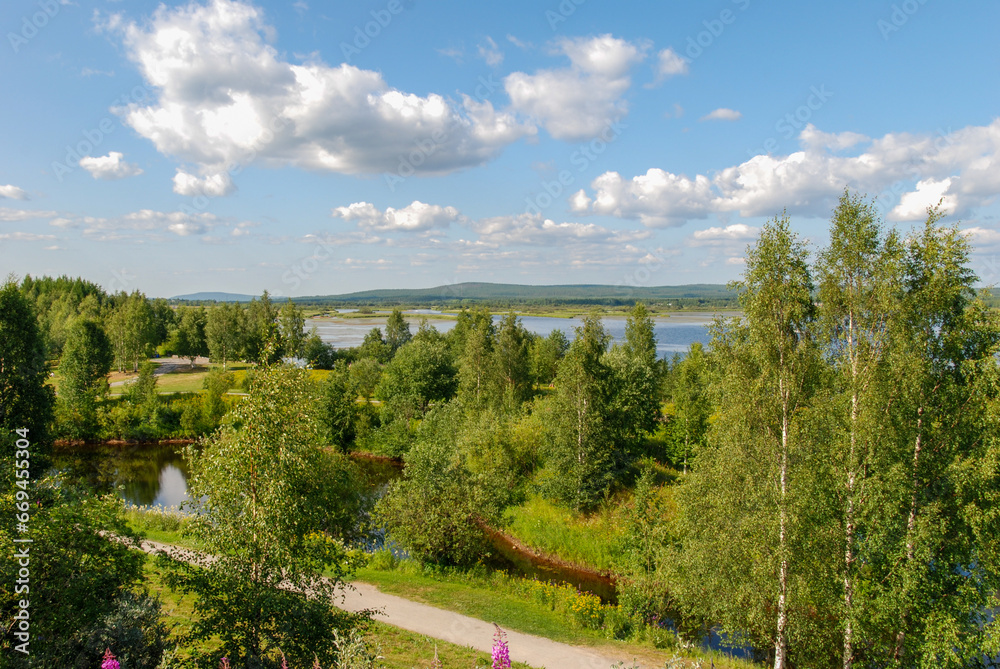 A view of nature around Rovaniemi town in Lapland, Finland