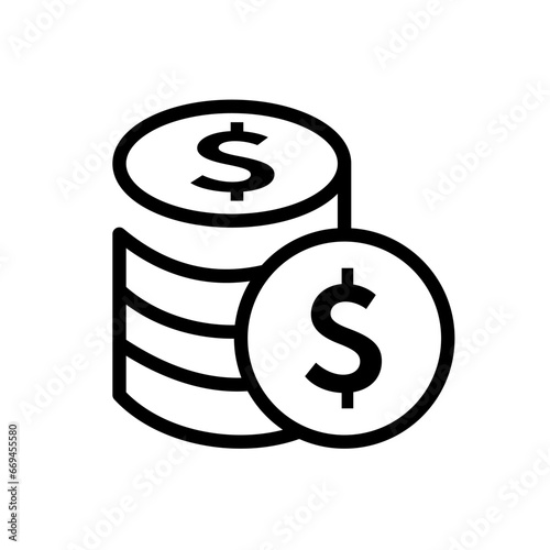 dolar, coins - vector icon