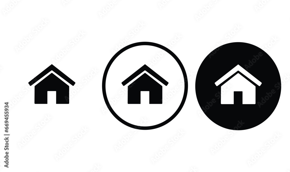 icon home black outline for web site design 
and mobile dark mode apps 
Vector illustration on a white background