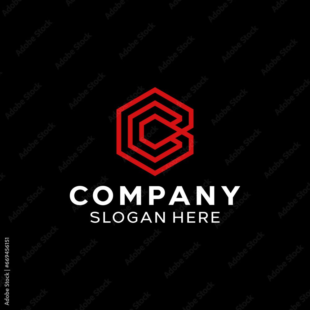 Fototapeta premium Letter CC Simple Monogram Logo