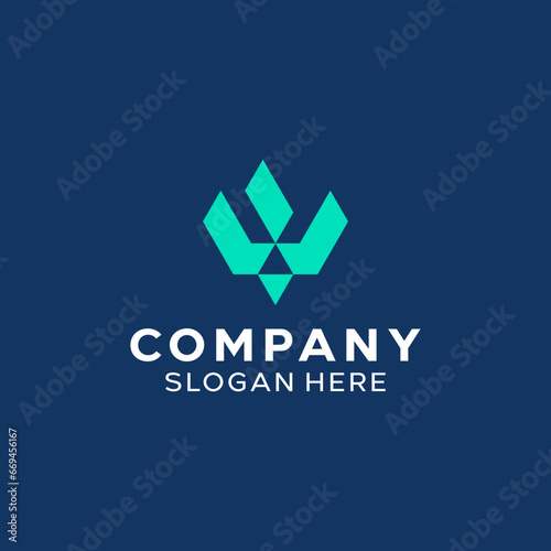 Letter VW WV Simple Monogram Logo