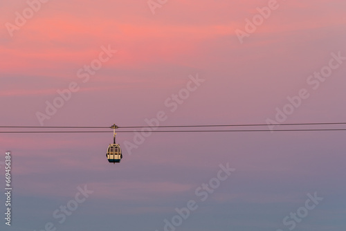 Cable car sunset
