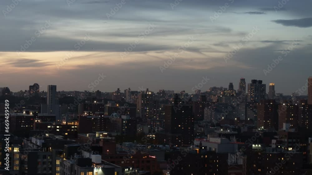 Aerial view of Harlem at night Aerial view of Harlem at night