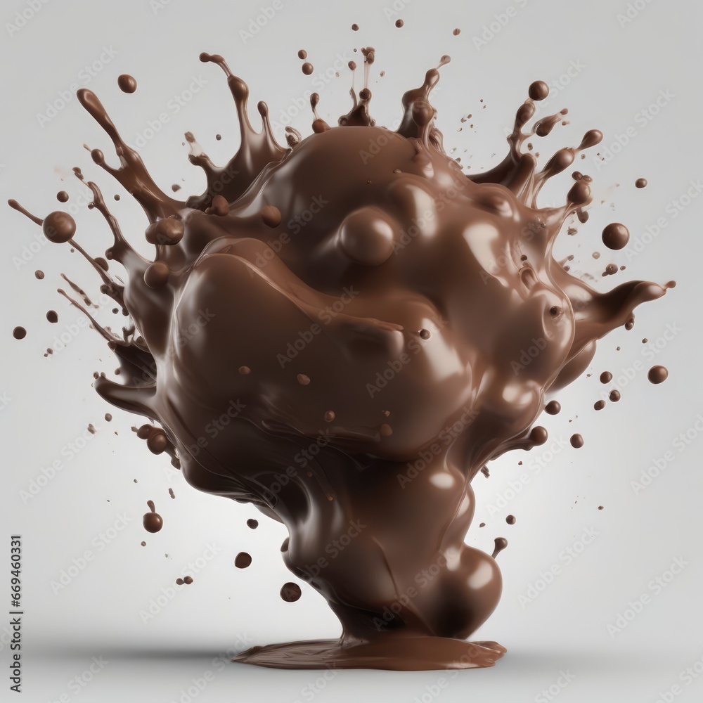 Obraz premium Chocolate Milk splash 3d realistic