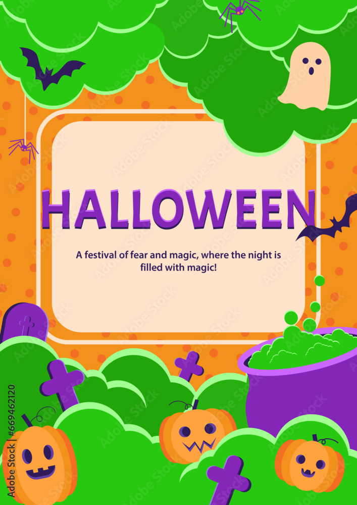 Halloween posters vector with a set of halloween icons for banners Halloween posters vector with a set of halloween icons for banners