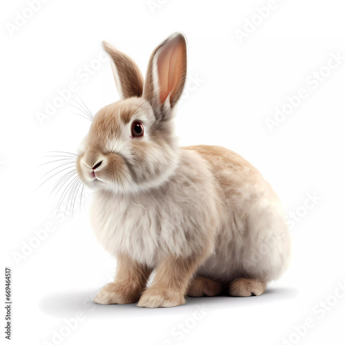 Adorable Petite Bunny: A Charming brown Rabbit Isolated on White Background