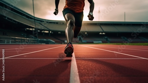 Athlete runner feet running