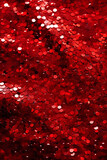 digital illustration of shiny glitter sequins, fabric texture backround, bright red sequins with glitter cover