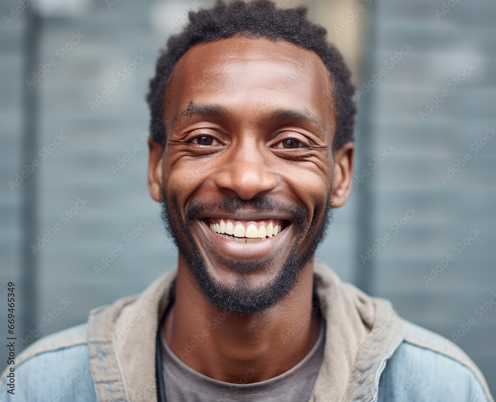 male african american man smiling in public male african american man smiling in public