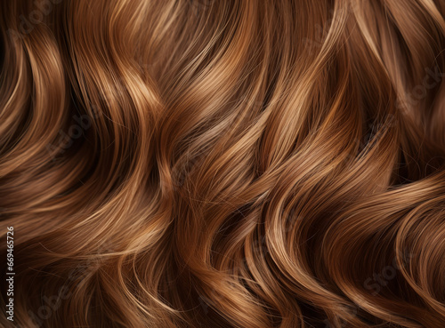 brown hair wavy texture, in the style of sleek and stylized