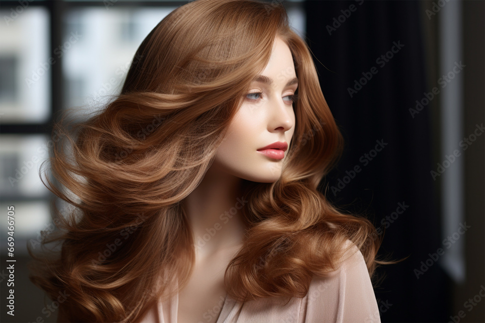 Model with lush thick beautiful hair