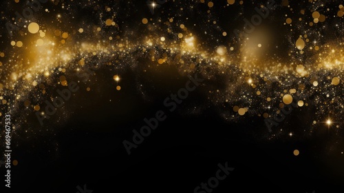 Black and gold sparkling Japanese style background luxury gorgeous, Generative AI photo