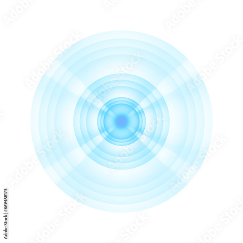 Blue rings. Sound wave wallpaper. Radio station signal. Circle spin vector background. Target Line texture.