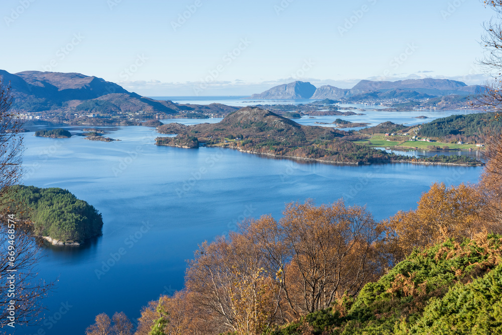 View of islands at the coast of Sunnmore, Norway