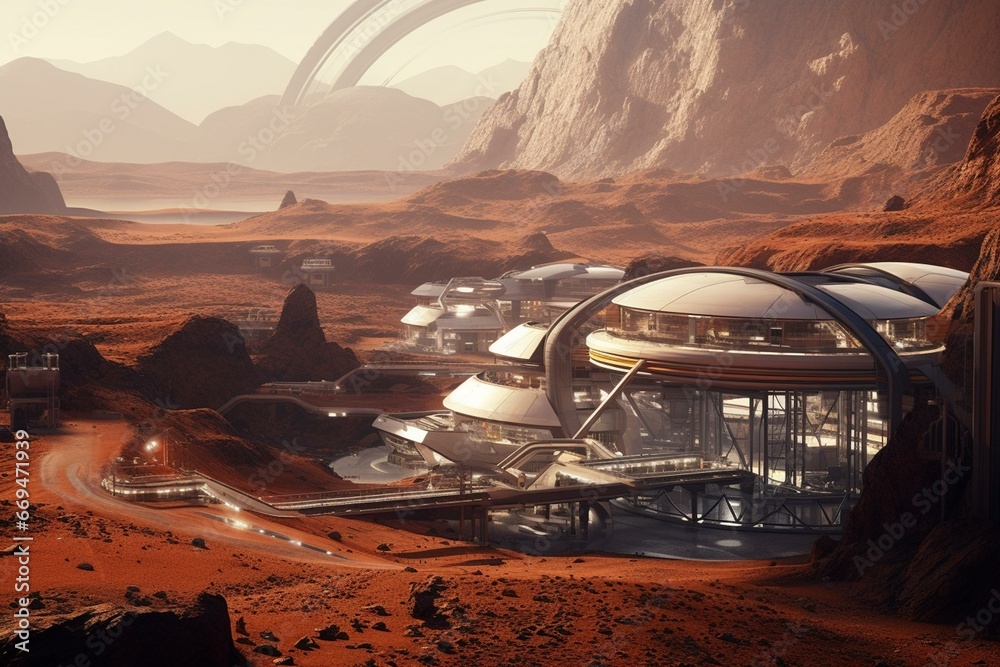 A station on Mars designed for transforming the planet's environment to make it habitable for humans. Generative AI