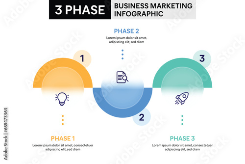 Pie chart circle infographic template with 3 options, steps, parts, segments. Business concept. marketing infographic vector illustration.