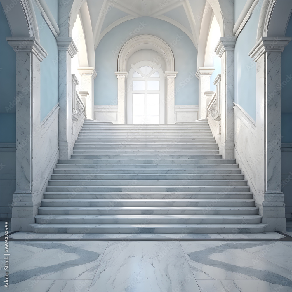 luxury marlbe staircase in elegant castle