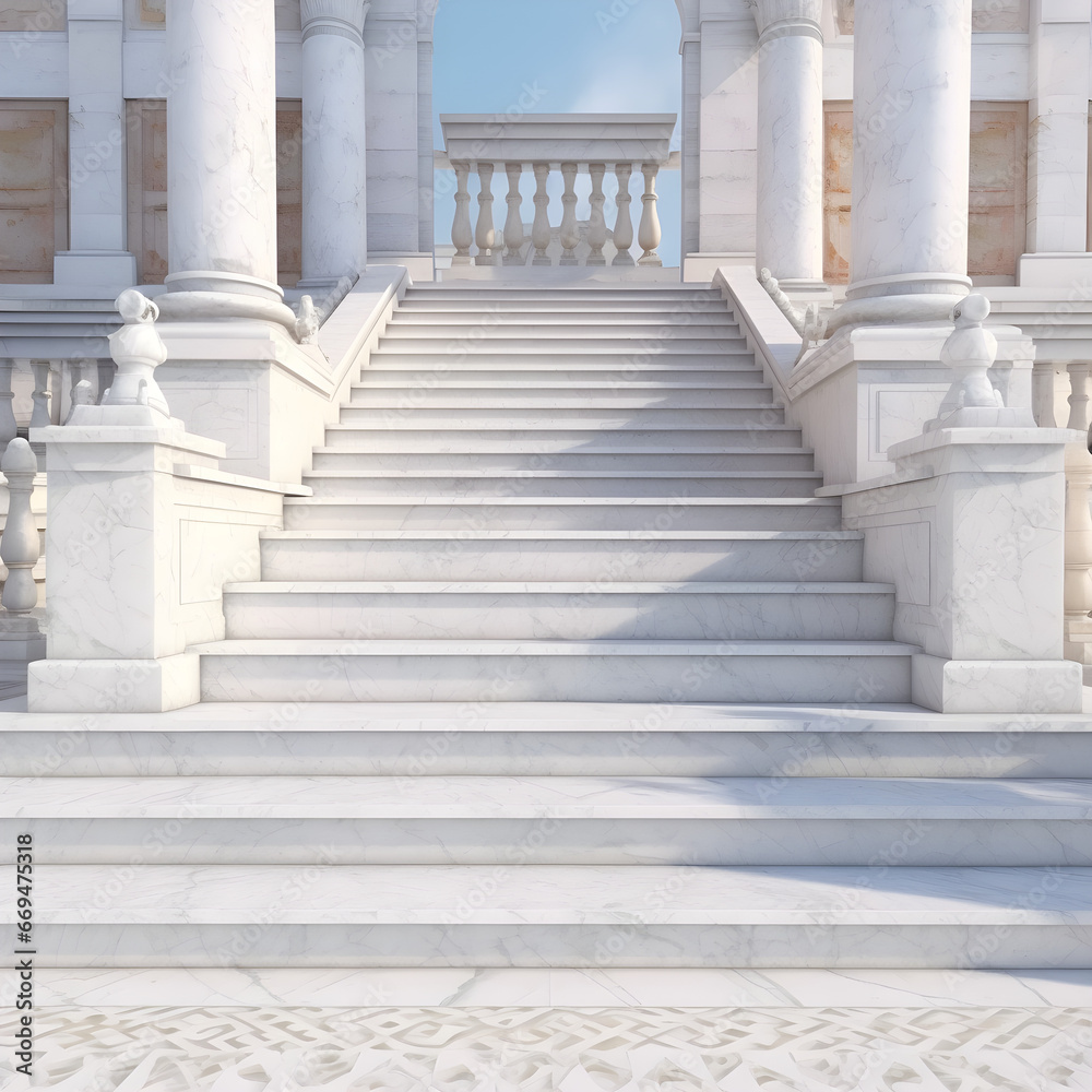 Large staircase made of marble and with big, elegant colomnus Large staircase made of marble and with big, elegant colomnus