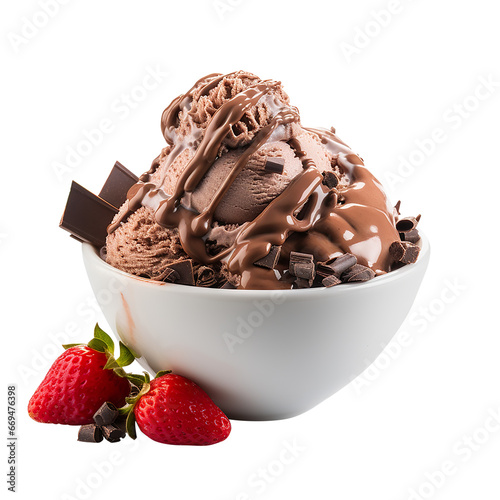 chocolate ice cream with fruit