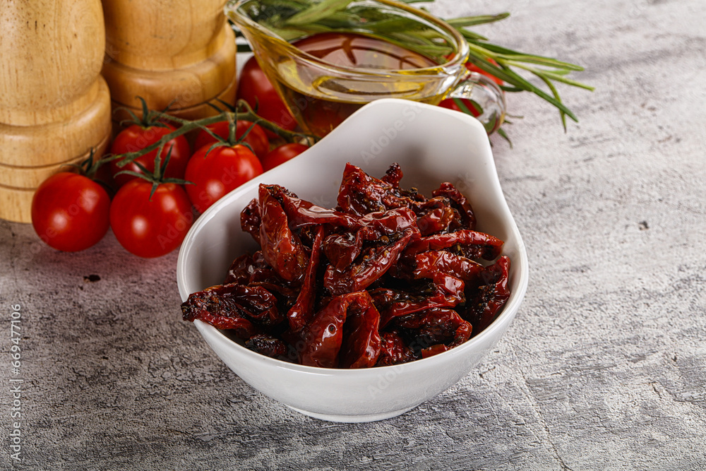Homemade dry tomatoes with oil Homemade dry tomatoes with oil