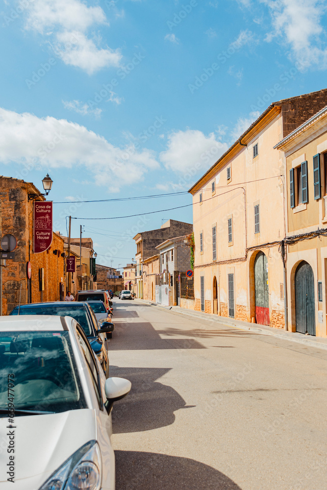 Street View in a Mallorcian Village in Summer Street View in a Mallorcian Village in Summer