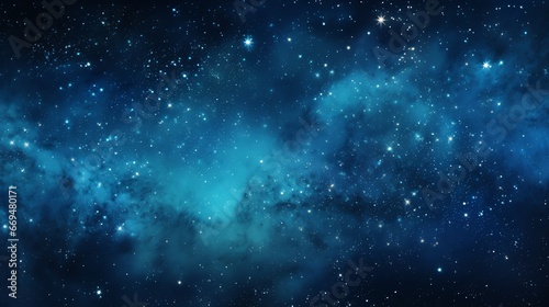 Abstract blue space background with stars and nebula