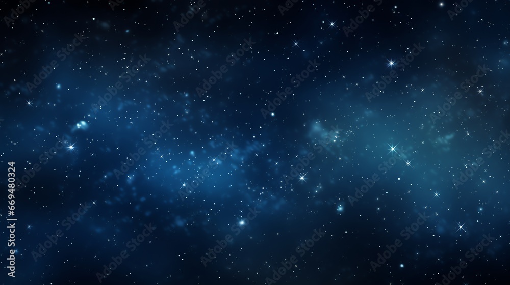 Fototapeta premium Abstract blue space background with stars and nebula
