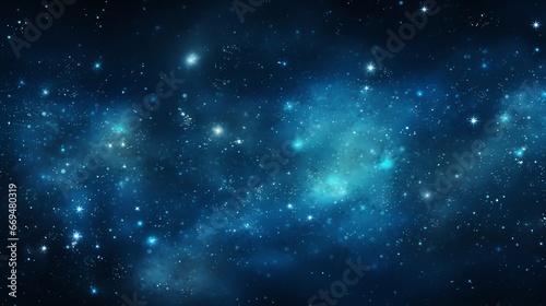 Abstract blue space background with stars and nebula © fledermausstudio