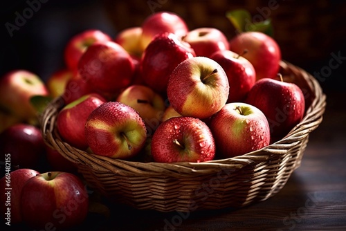 red apples in a basket generated by ai